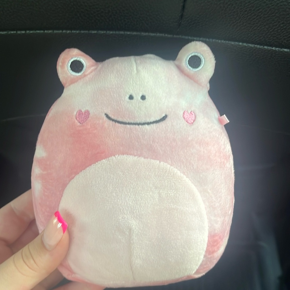 Pink frog squishmallow